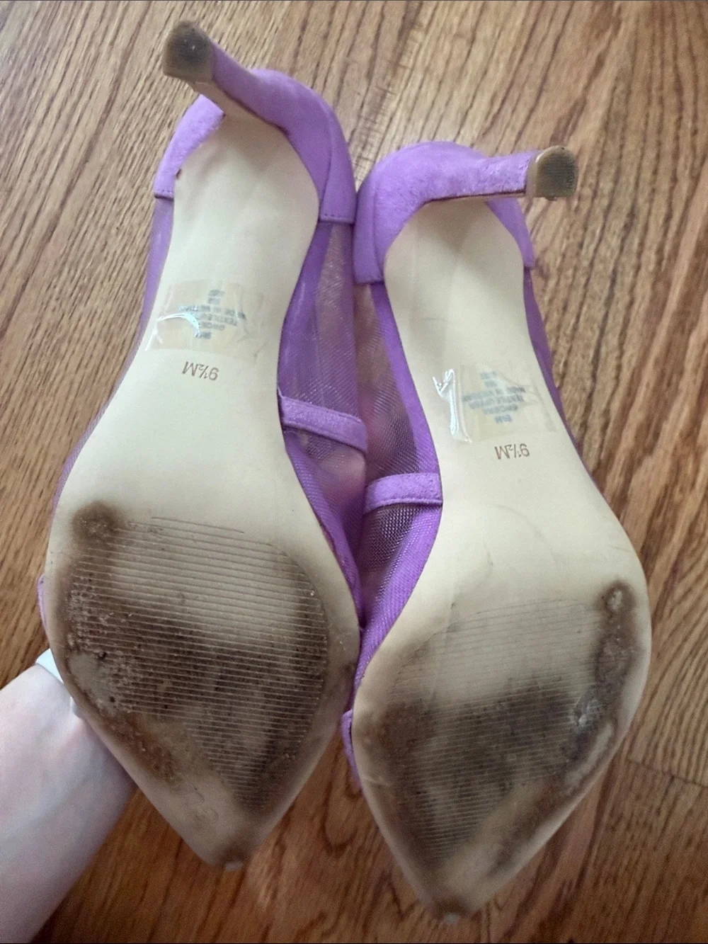 GUESS Lavender Pointed-Toe Suede Pumps with Mesh Insets size 9.5